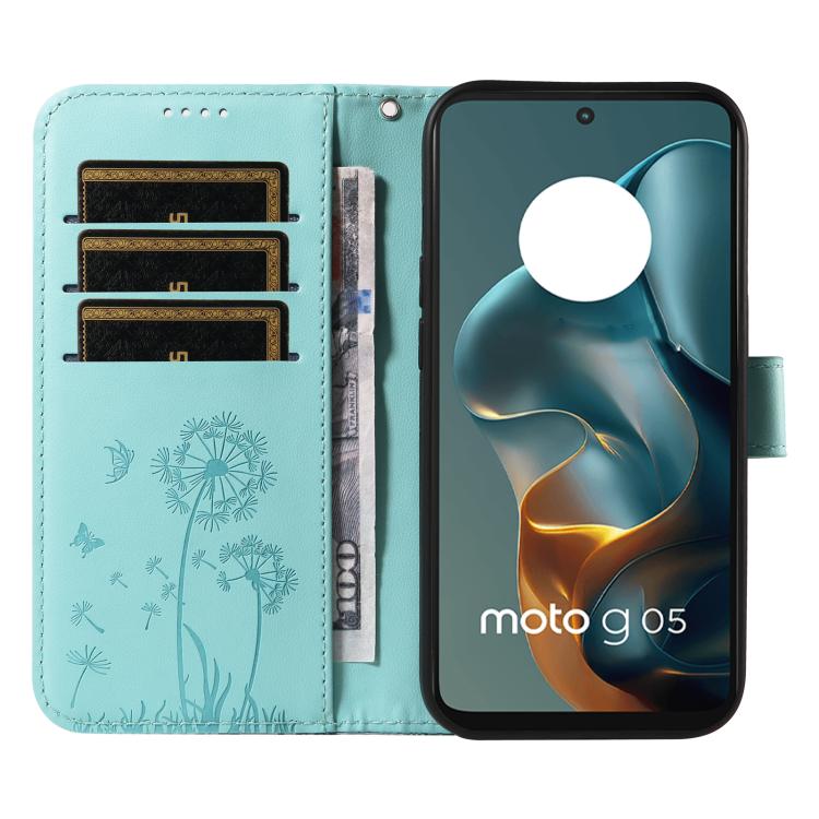 For Motorola Moto G05 Dandelion Embossed Pattern Flip Leather Phone Case