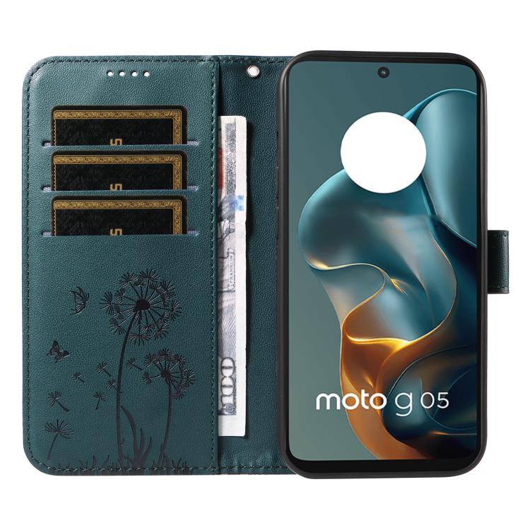 For Motorola Moto G05 Dandelion Embossed Pattern Flip Leather Phone Case