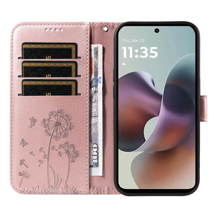For Motorola Moto G56 5G Dandelion Embossed Pattern Flip Leather Phone Case