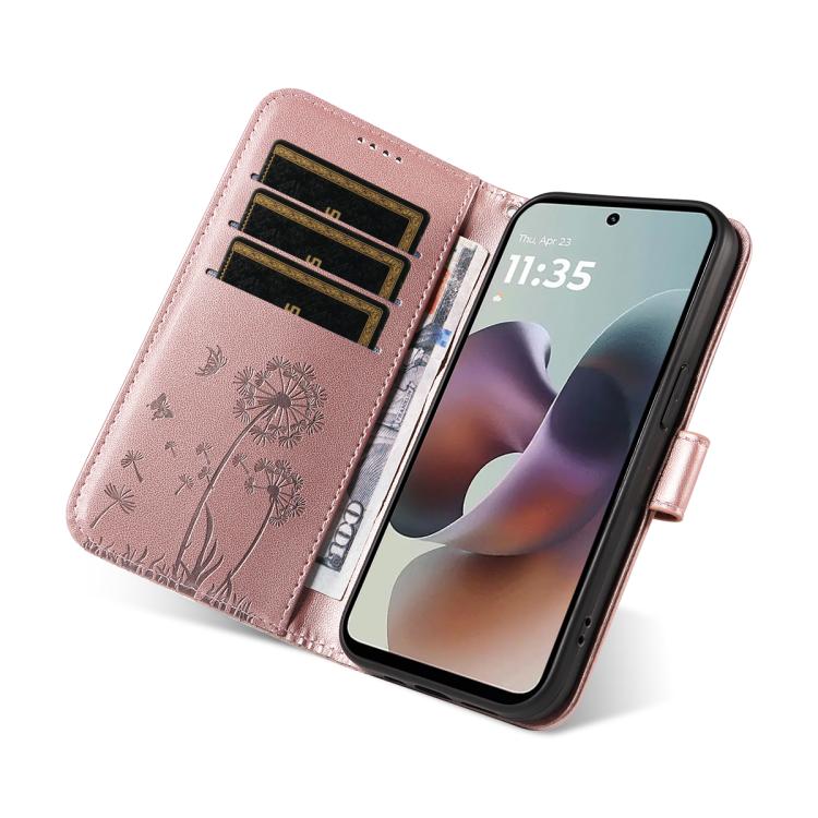 For Motorola Moto G56 5G Dandelion Embossed Pattern Flip Leather Phone Case