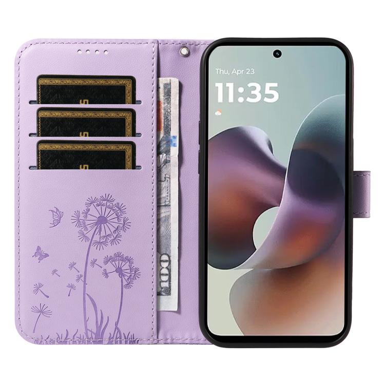 For Motorola Moto G56 5G Dandelion Embossed Pattern Flip Leather Phone Case