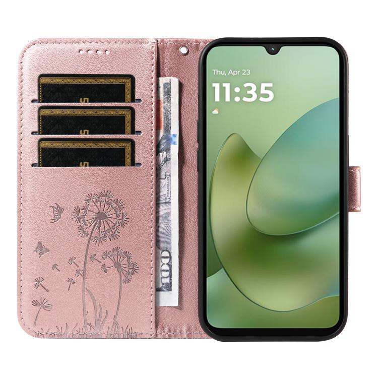 For Motorola Moto G06 4G Dandelion Embossed Pattern Flip Leather Phone Case