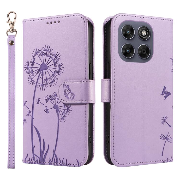 For Motorola Moto G67 5G Global Dandelion Embossed Pattern Flip Leather Phone Case