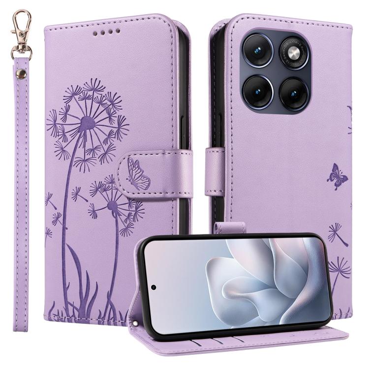For Motorola Edge 70 Fusion 5G Dandelion Embossed Pattern Flip Leather Phone Case
