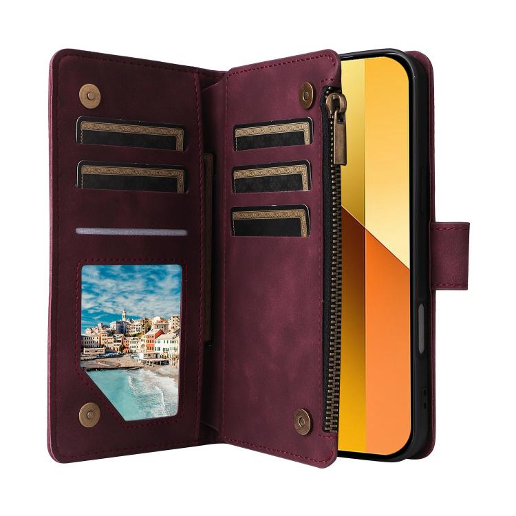 For Redmi 13 4G / 5G Multifunctional Multi-Card Wallet Phone Leather Case