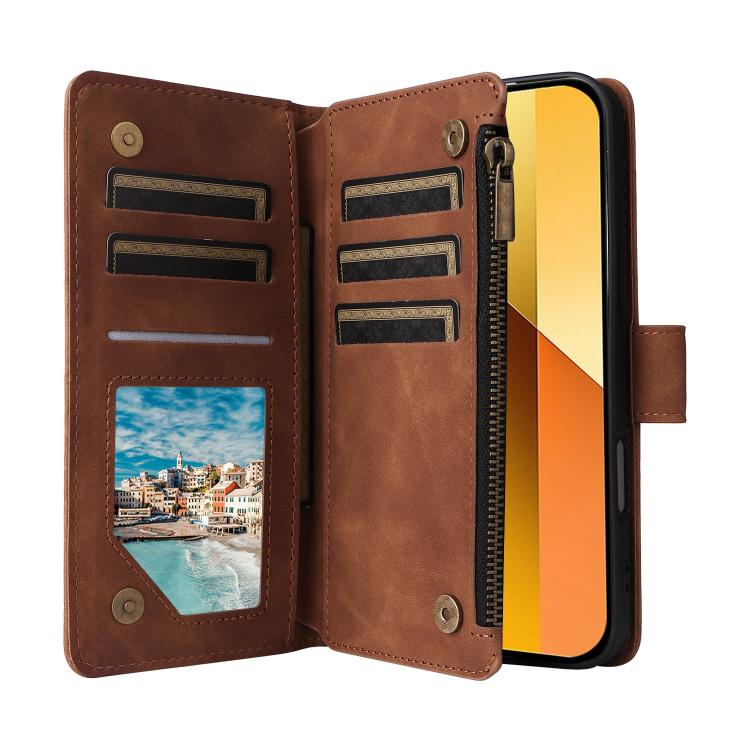 For Redmi 13 4G / 5G Multifunctional Multi-Card Wallet Phone Leather Case