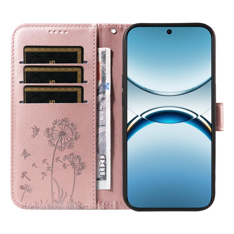 For OPPO Find X8 5G Global Dandelion Embossed Pattern Flip Leather Phone Case