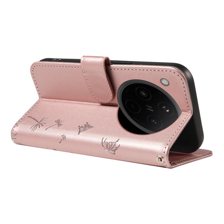 For OPPO Find X8 5G Global Dandelion Embossed Pattern Flip Leather Phone Case