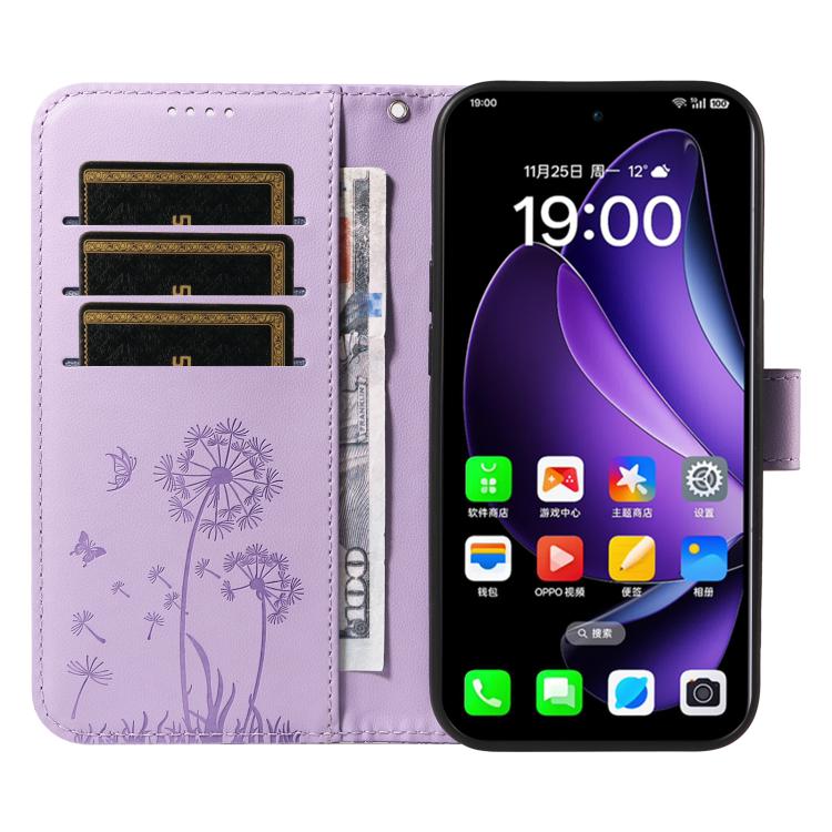 For OPPO Reno13 Global Dandelion Embossed Pattern Flip Leather Phone Case