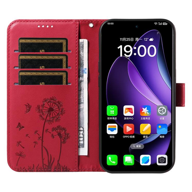 For OPPO Reno13 Global Dandelion Embossed Pattern Flip Leather Phone Case