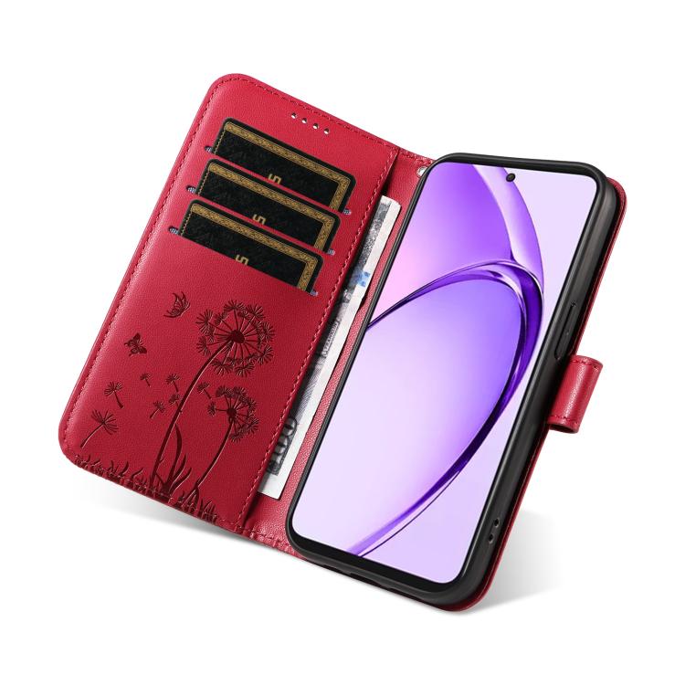 For OPPO K12X 5G Global Dandelion Embossed Pattern Flip Leather Phone Case