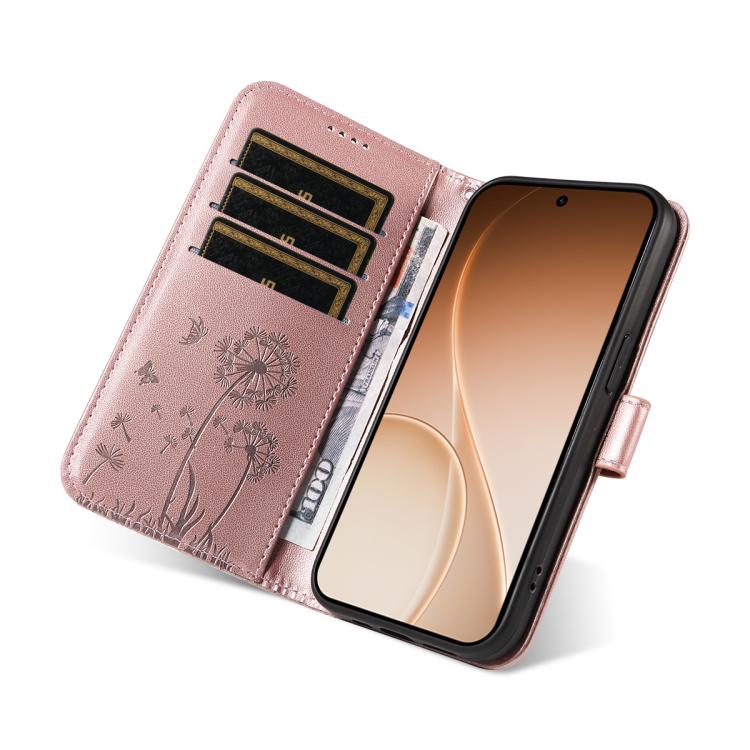 For OPPO Reno15 5G Global Dandelion Embossed Pattern Flip Leather Phone Case