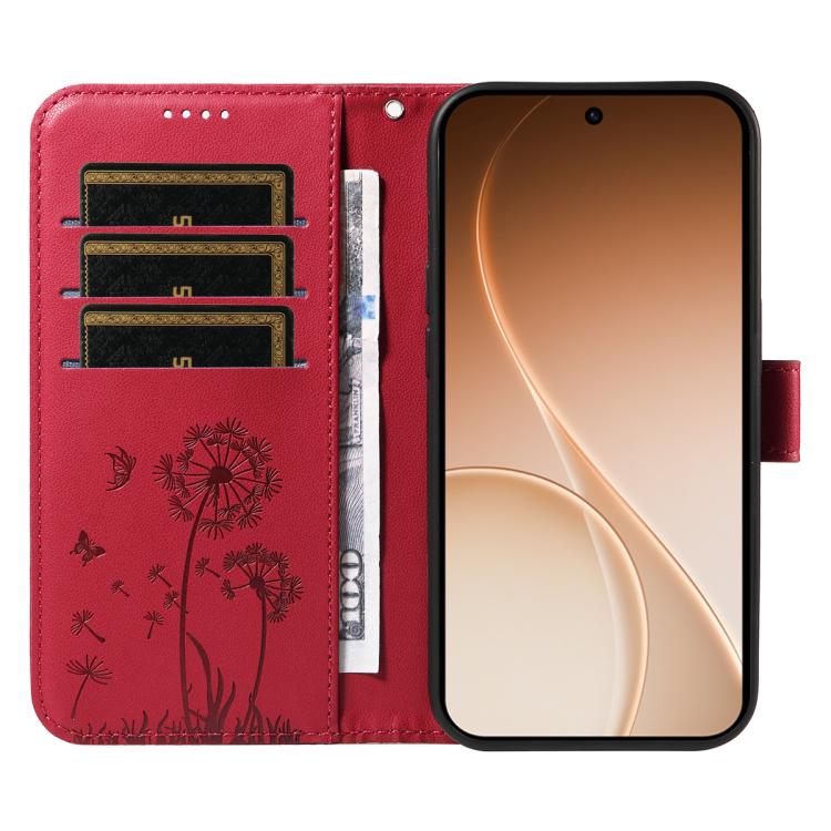 For OPPO Reno15 5G Global Dandelion Embossed Pattern Flip Leather Phone Case