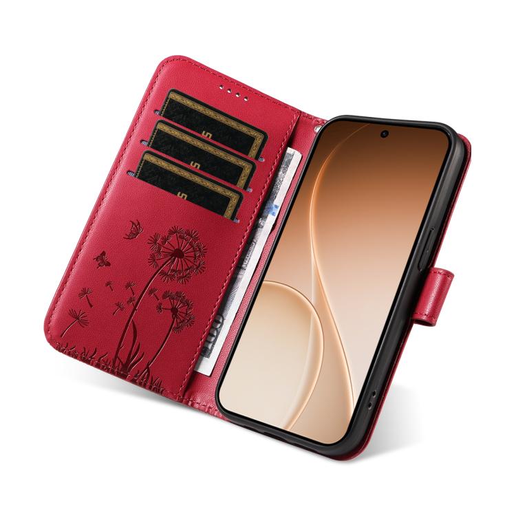 For OPPO Reno15 5G Global Dandelion Embossed Pattern Flip Leather Phone Case