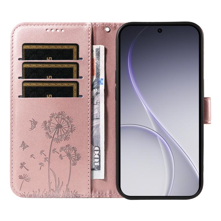 For OPPO Reno15 Pro 5G Global Dandelion Embossed Pattern Flip Leather Phone Case