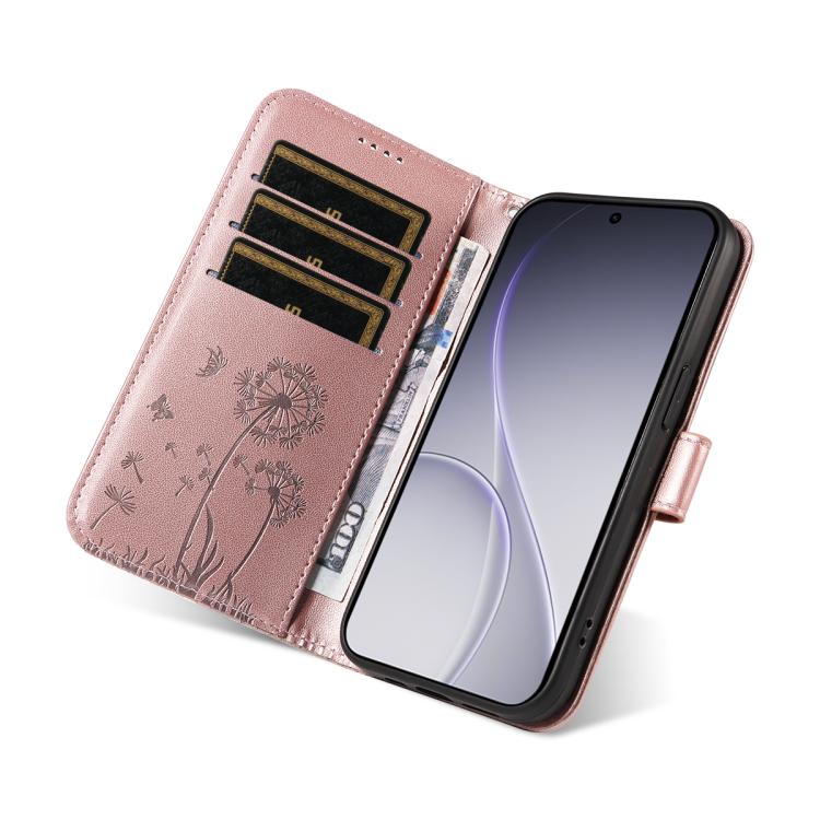 For OPPO Reno15 Pro 5G Global Dandelion Embossed Pattern Flip Leather Phone Case