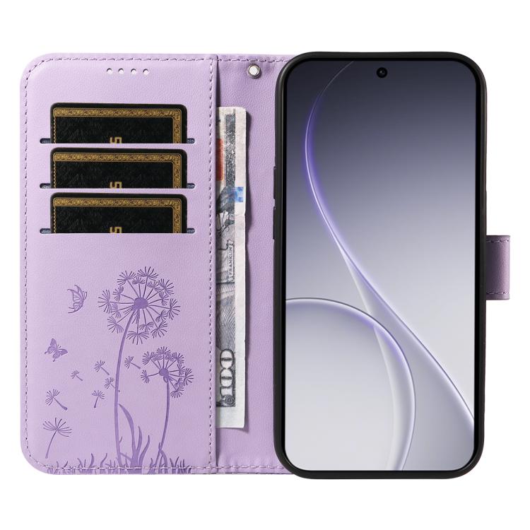 For OPPO Reno15 Pro 5G Global Dandelion Embossed Pattern Flip Leather Phone Case