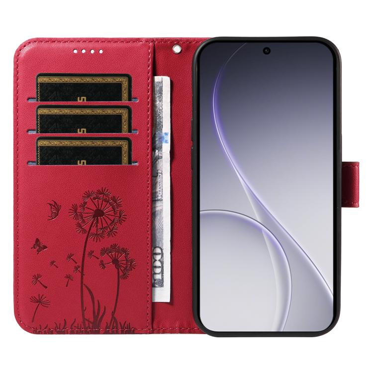 For OPPO Reno15 Pro 5G Global Dandelion Embossed Pattern Flip Leather Phone Case