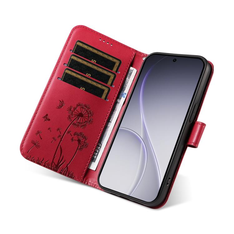 For OPPO Reno15 Pro 5G Global Dandelion Embossed Pattern Flip Leather Phone Case