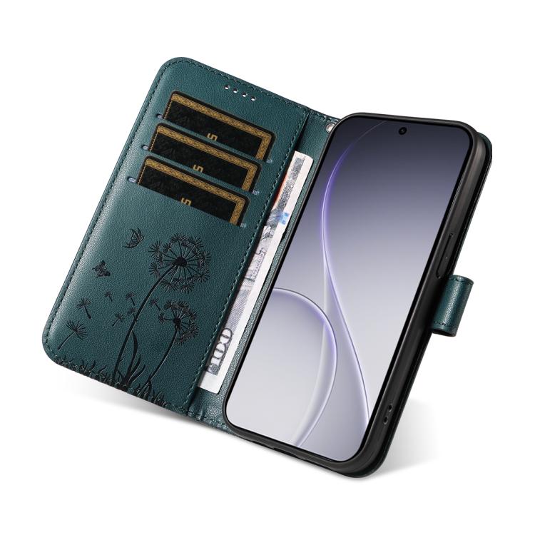 For OPPO Reno15 Pro 5G Global Dandelion Embossed Pattern Flip Leather Phone Case