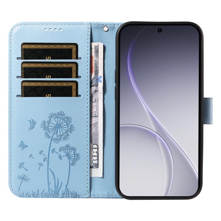 For OPPO Reno15 Pro 5G Global Dandelion Embossed Pattern Flip Leather Phone Case