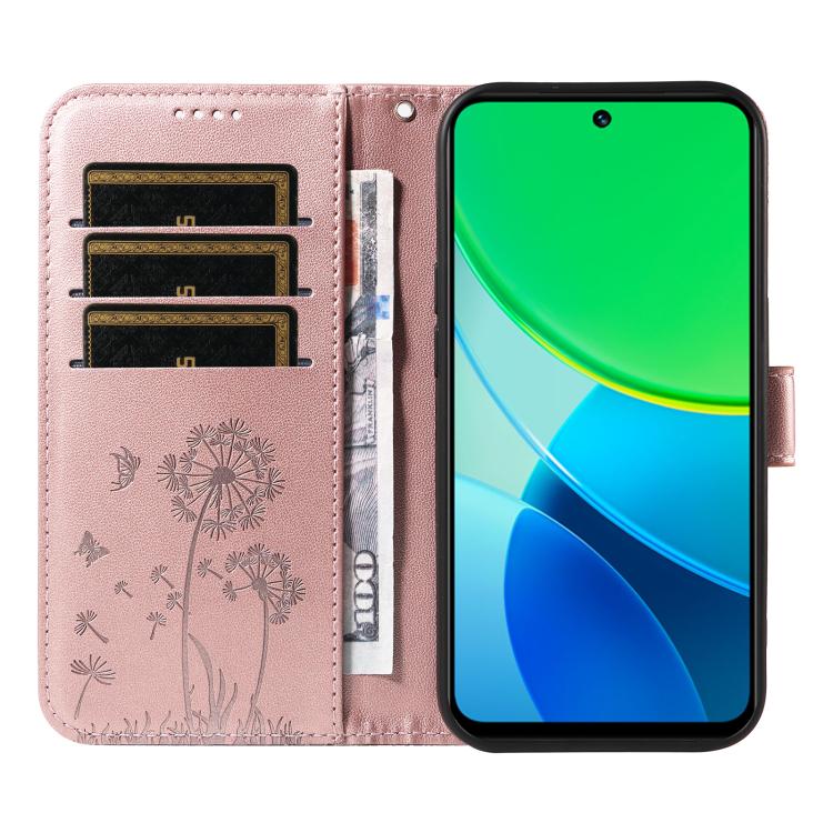 For vivo Y19S 4G Global Dandelion Embossed Pattern Flip Leather Phone Case