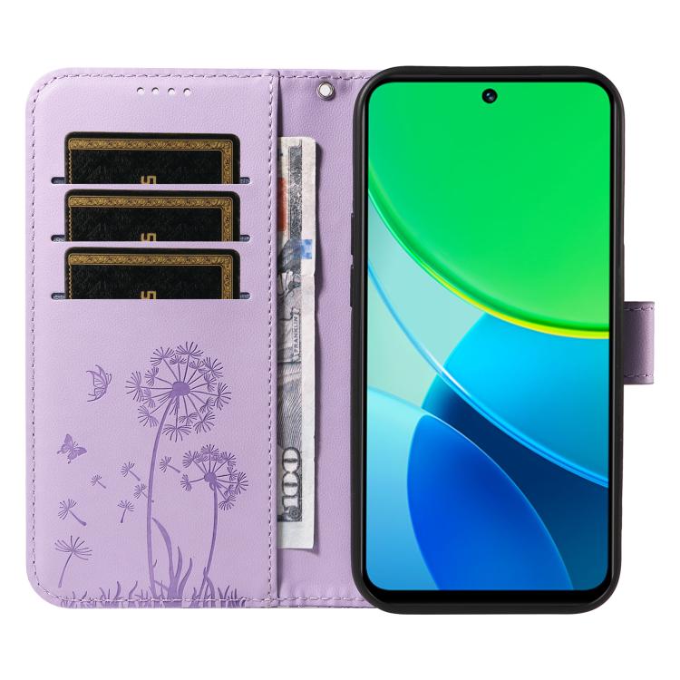 For vivo Y19S 4G Global Dandelion Embossed Pattern Flip Leather Phone Case