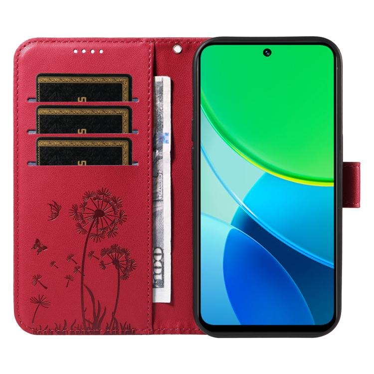 For vivo Y19S 4G Global Dandelion Embossed Pattern Flip Leather Phone Case