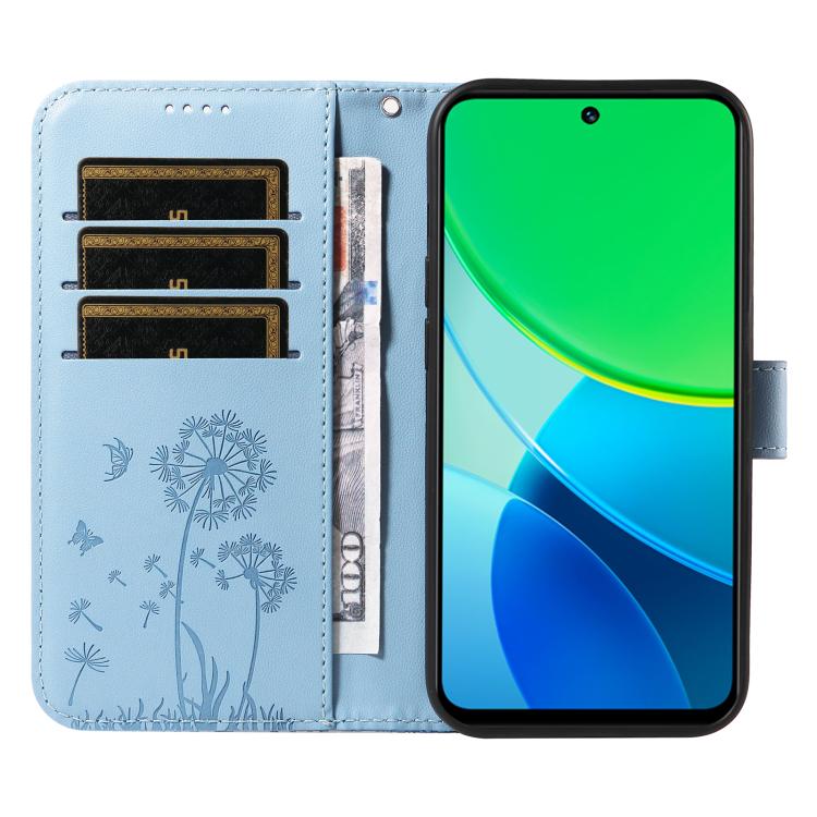 For vivo Y19S 4G Global Dandelion Embossed Pattern Flip Leather Phone Case