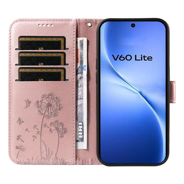 For vivo V60 Lite 4G Dandelion Embossed Pattern Flip Leather Phone Case