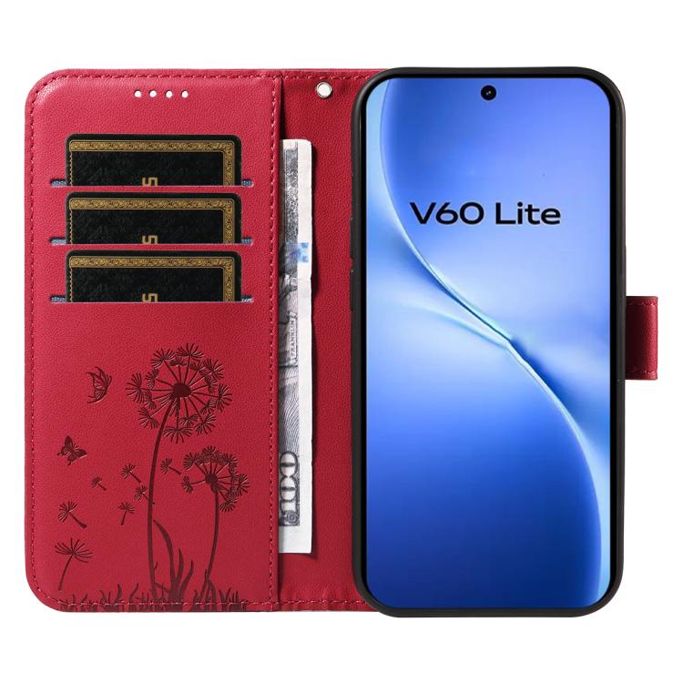 For vivo V60 Lite 4G Dandelion Embossed Pattern Flip Leather Phone Case