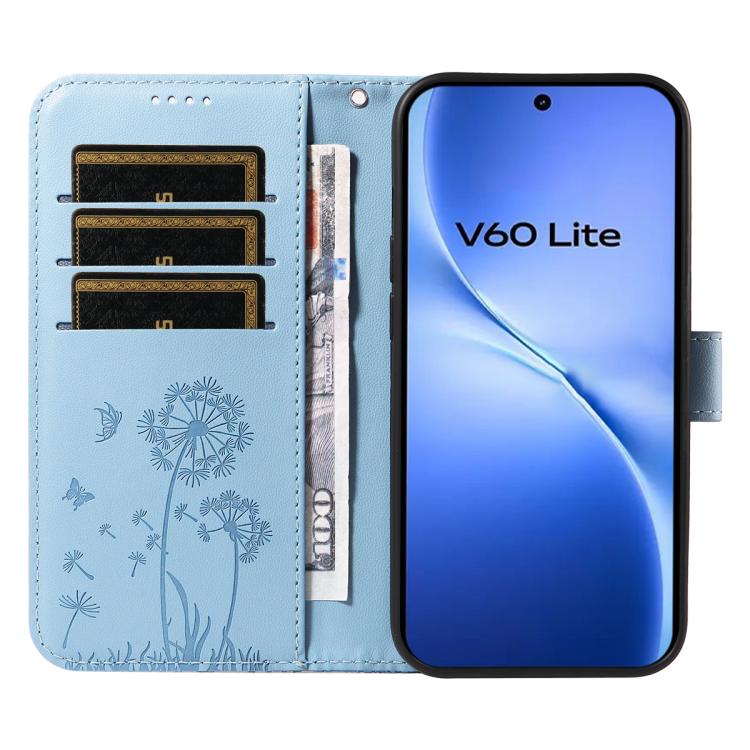 For vivo V60 Lite 4G Dandelion Embossed Pattern Flip Leather Phone Case