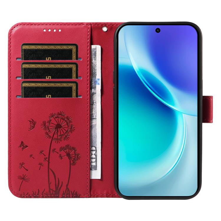 For vivo X300 Dandelion Embossed Pattern Flip Leather Phone Case