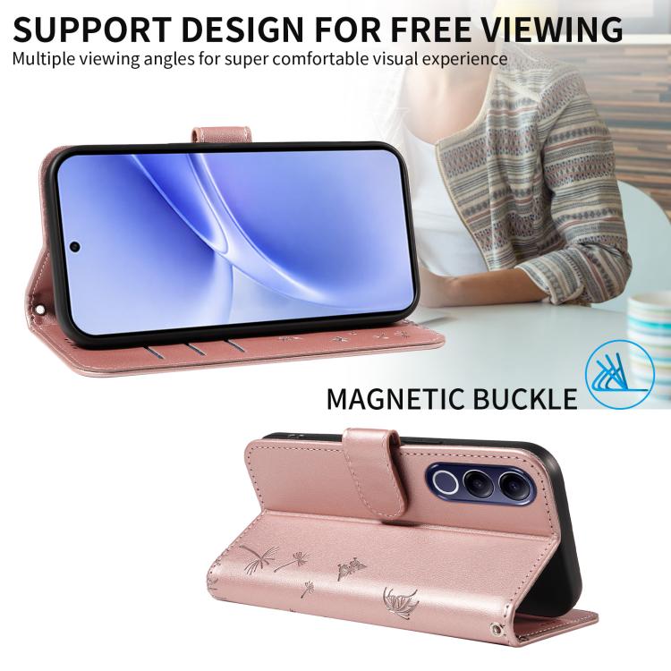 For vivo V70 FE 5G Dandelion Embossed Pattern Flip Leather Phone Case
