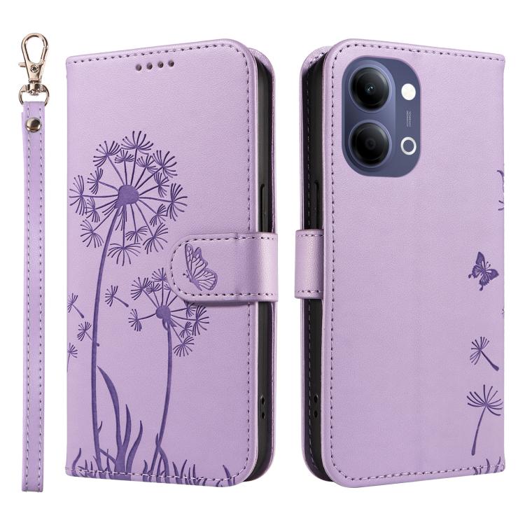 For vivo Y05 4G / vivo Y21 5G 2026 Dandelion Embossed Pattern Flip Leather Phone Case