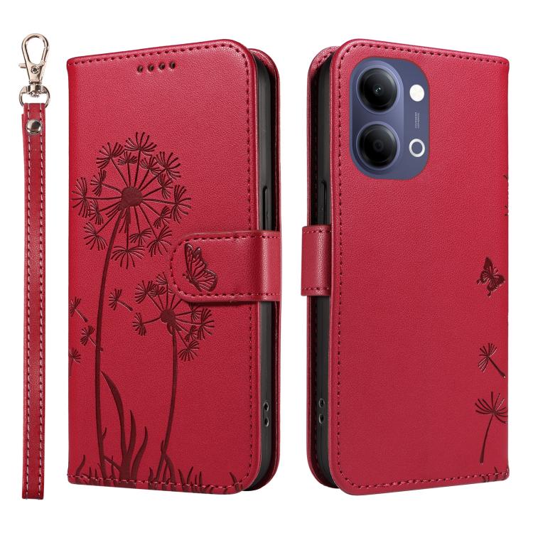 For vivo Y05 4G / vivo Y21 5G 2026 Dandelion Embossed Pattern Flip Leather Phone Case