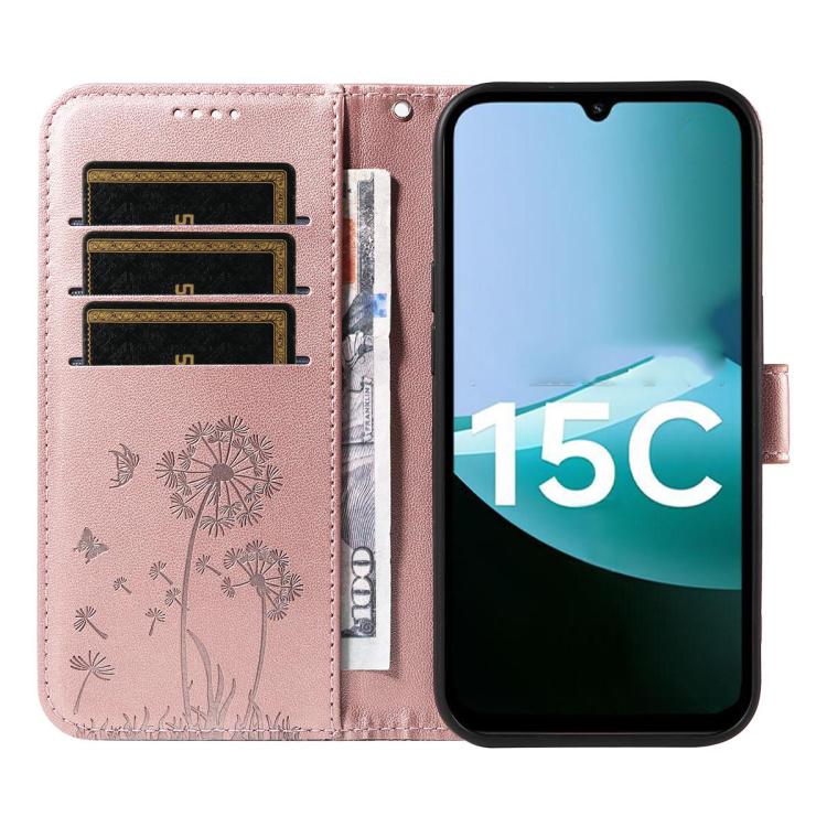 For Redmi 15C 5G / 4G Global 171mm Dandelion Embossed Pattern Flip Leather Phone Case