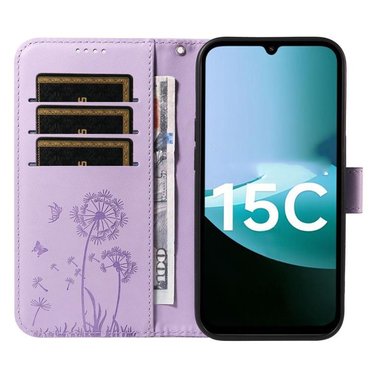 For Redmi 15C 5G / 4G Global 171mm Dandelion Embossed Pattern Flip Leather Phone Case