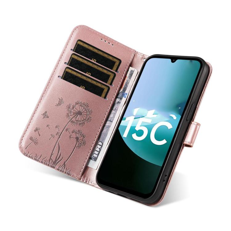 For Redmi 15C 5G / 4G EU 173mm Dandelion Embossed Pattern Flip Leather Phone Case