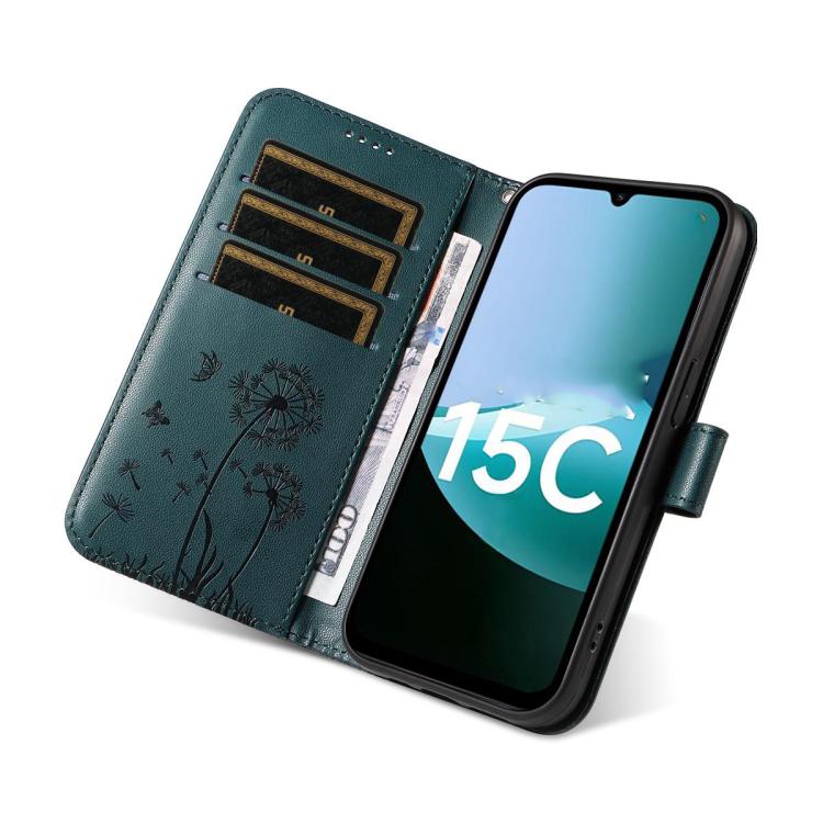 For Redmi 15C 5G / 4G EU 173mm Dandelion Embossed Pattern Flip Leather Phone Case