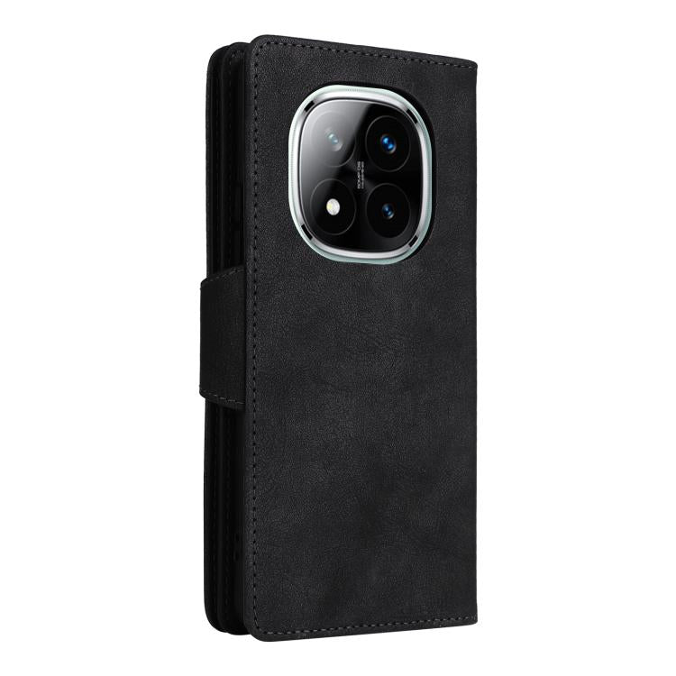 For Redmi Note 14 Pro 5G Rivet Buckle 9 Cards Three Fold Leather Phone Case