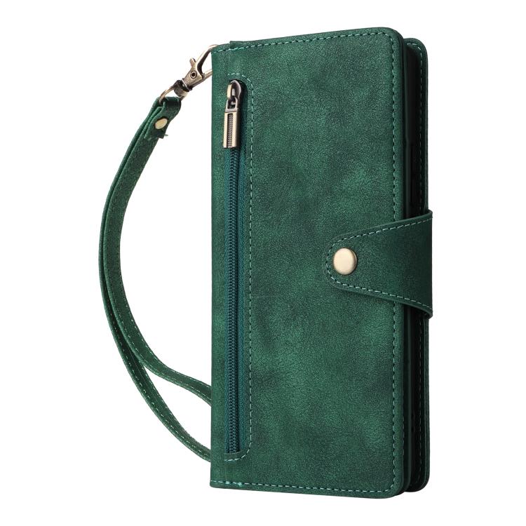 For Redmi Note 14 Pro 5G Rivet Buckle 9 Cards Three Fold Leather Phone Case