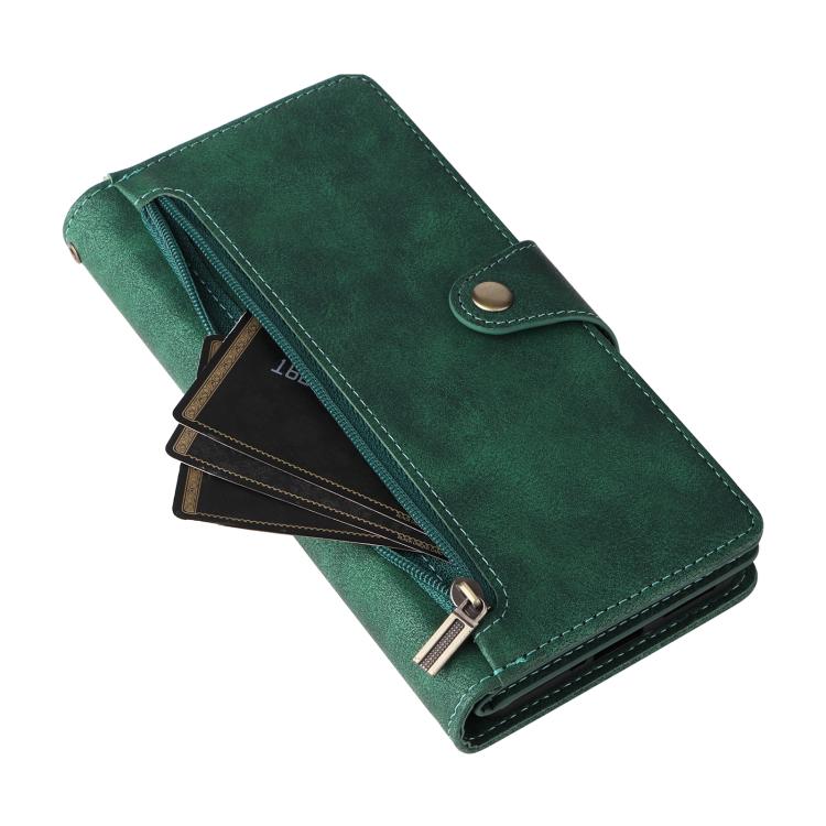 For Redmi Note 14 Pro 5G Rivet Buckle 9 Cards Three Fold Leather Phone Case