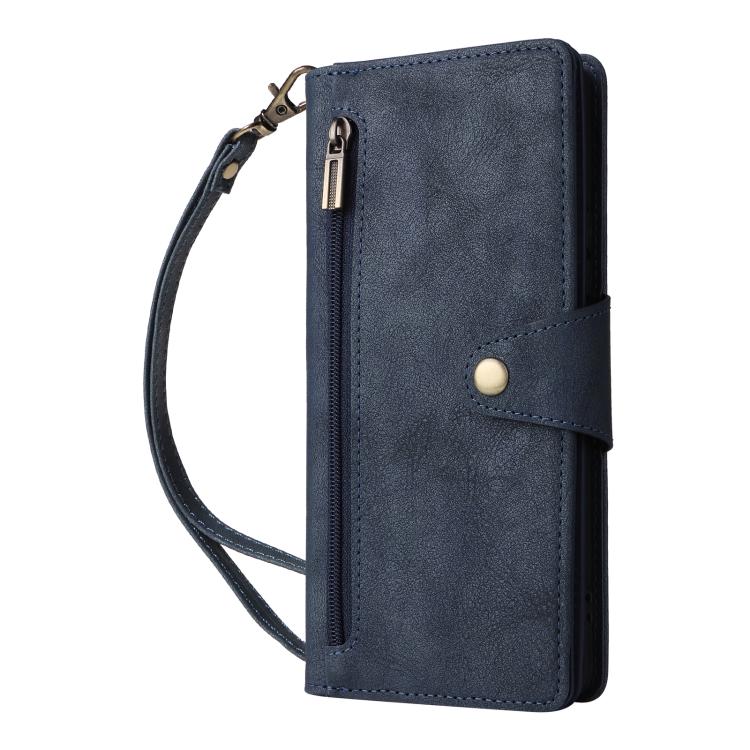 For Redmi Note 14 Pro 5G Rivet Buckle 9 Cards Three Fold Leather Phone Case