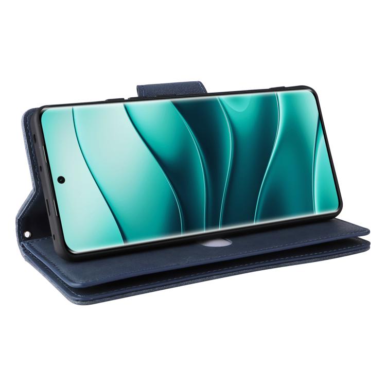 For Redmi Note 14 Pro 5G Rivet Buckle 9 Cards Three Fold Leather Phone Case