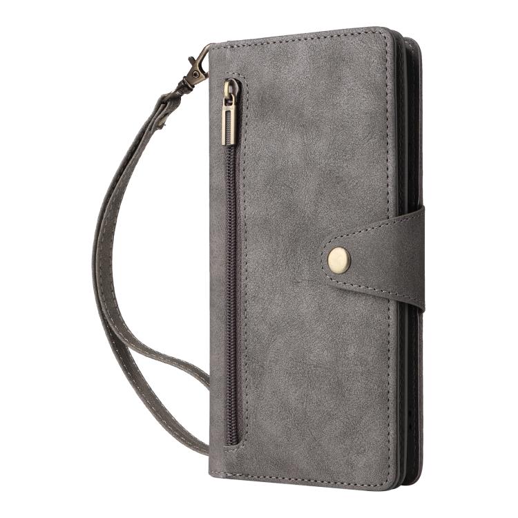 For Redmi Note 14 Pro 5G Rivet Buckle 9 Cards Three Fold Leather Phone Case