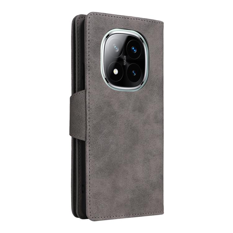 For Redmi Note 14 Pro 5G Rivet Buckle 9 Cards Three Fold Leather Phone Case
