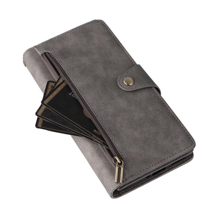 For Redmi Note 14 Pro 5G Rivet Buckle 9 Cards Three Fold Leather Phone Case