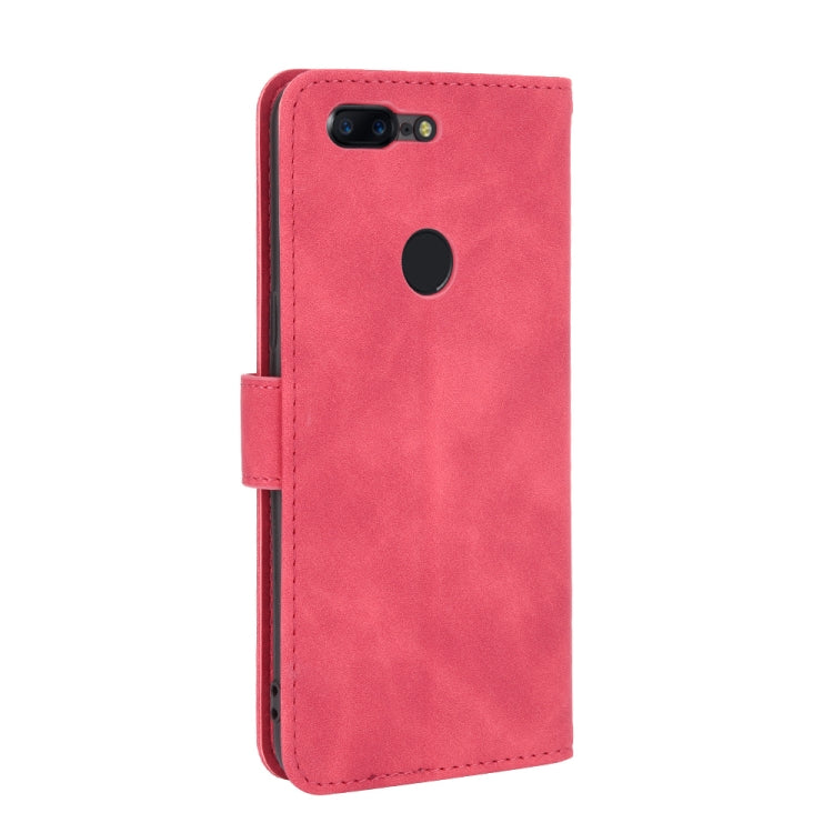 For OnePlus 5T Solid Color Skin Feel Magnetic Buckle Horizontal Flip Calf Texture PU Leather Case with Holder & Card Slots & Wallet