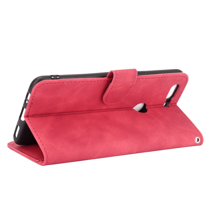 For OnePlus 5T Solid Color Skin Feel Magnetic Buckle Horizontal Flip Calf Texture PU Leather Case with Holder & Card Slots & Wallet